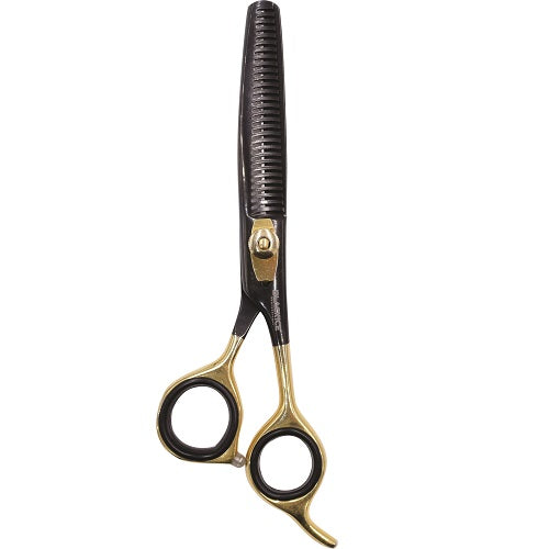 Black Ice Stylish Off Set Grip Modellierschere Black & Gold 6,5 Zoll 30 Zähne