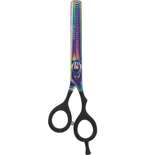 Black Ice Stylish Off Set Grip Holo & Black Effilierschere 5,5" mit Offset-Griff