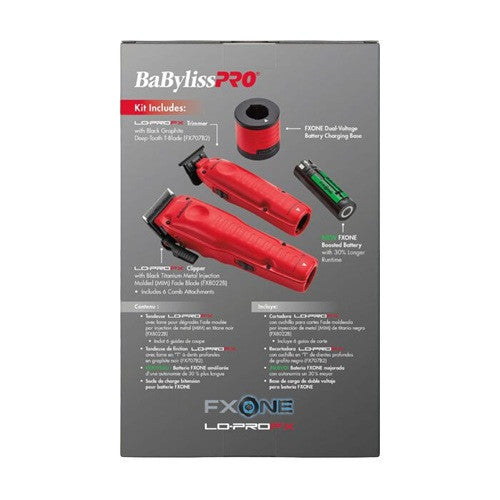 BaBylissPRO FXONE Lo-Pro Matte Red Set: Haarschneidemaschine & Trimmer