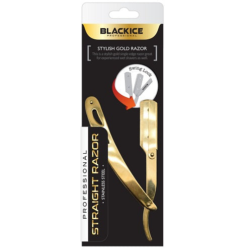 Black Ice Stylish Gold Rasiermesser aus Edelstahl mit Swing-Lock