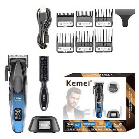 Kemei 1670 Akku-Trimmer mit LED-Display und USB-Laden