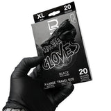 L3VEL3 Nitril-Handschuhe Reisepackung Schwarz, Größe XL, 20 Stück