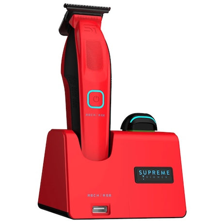 Supreme Trimmer Recharge Konturenschneider Rot mit Wechselakku