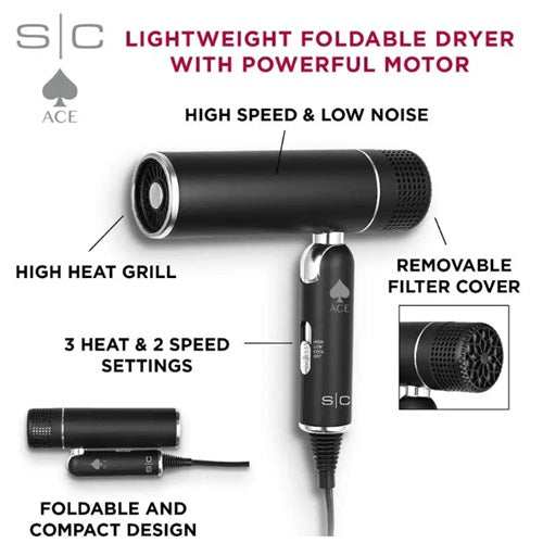Stylecraft Ace Haartrockner faltbar, leicht, 1600 Watt