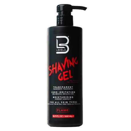 L3VEL3 Flame Transparent Shaving Gel Rasiergel 500 ml