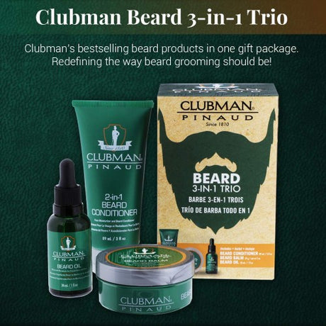 Clubman Pinaud Bart-Set 3-in-1 mit Conditioner, Balsam und Öl