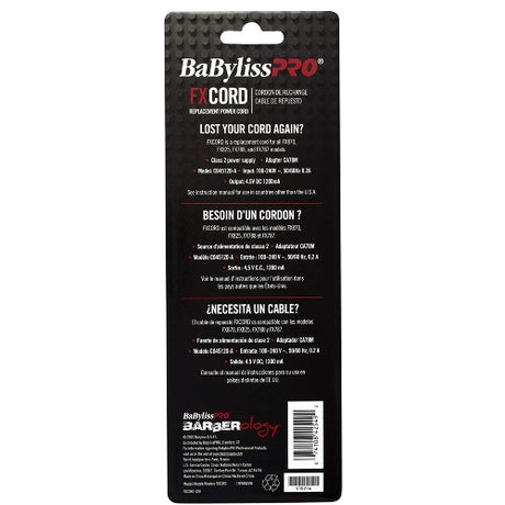 BaByliss PRO FXCORD Ersatz-Netzkabel für FX Haarschneidemaschinen