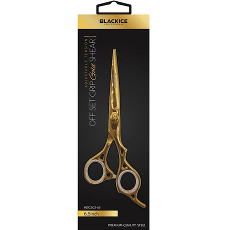 Black Ice Stylish Off Set Grip Friseurschere Gold 6,5 Zoll aus Edelstahl