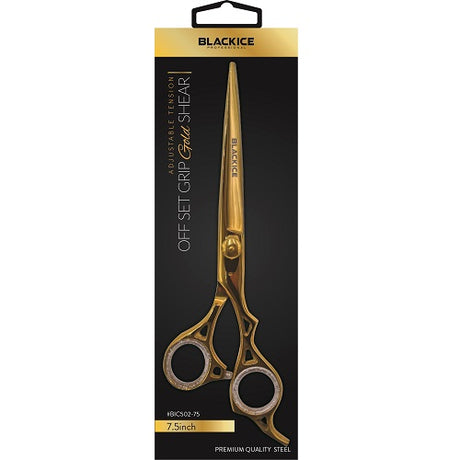 Black Ice Stylish Off Set Grip Friseurschere Gold 7,5 Zoll aus Edelstahl