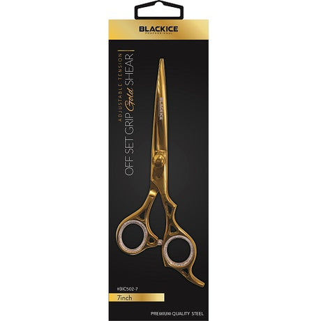 Black Ice Stylish Off Set Grip Friseurschere Gold 7 Zoll aus Edelstahl
