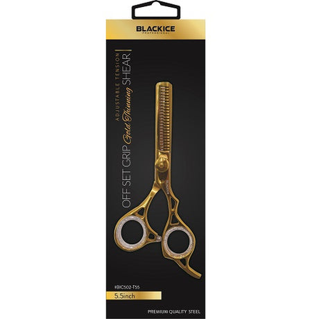 Black Ice Stylish Off Set Grip Effilierschere Gold 5,5 Zoll aus Edelstahl