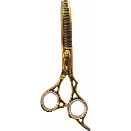 Black Ice Stylish Off Set Grip Effilierschere Gold 6,5 Zoll aus Edelstahl
