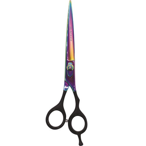 Black Ice Stylish Off Set Grip Holo & Black Friseurschere 7" mit Offset-Griff