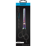 Black Ice Stylish Off Set Grip Holo & Black Effilierschere 6,5" mit Offset-Griff