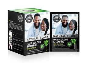 Barber Shop Aid Färbeshampoo Naturschwarz Sachets, 10 Stück