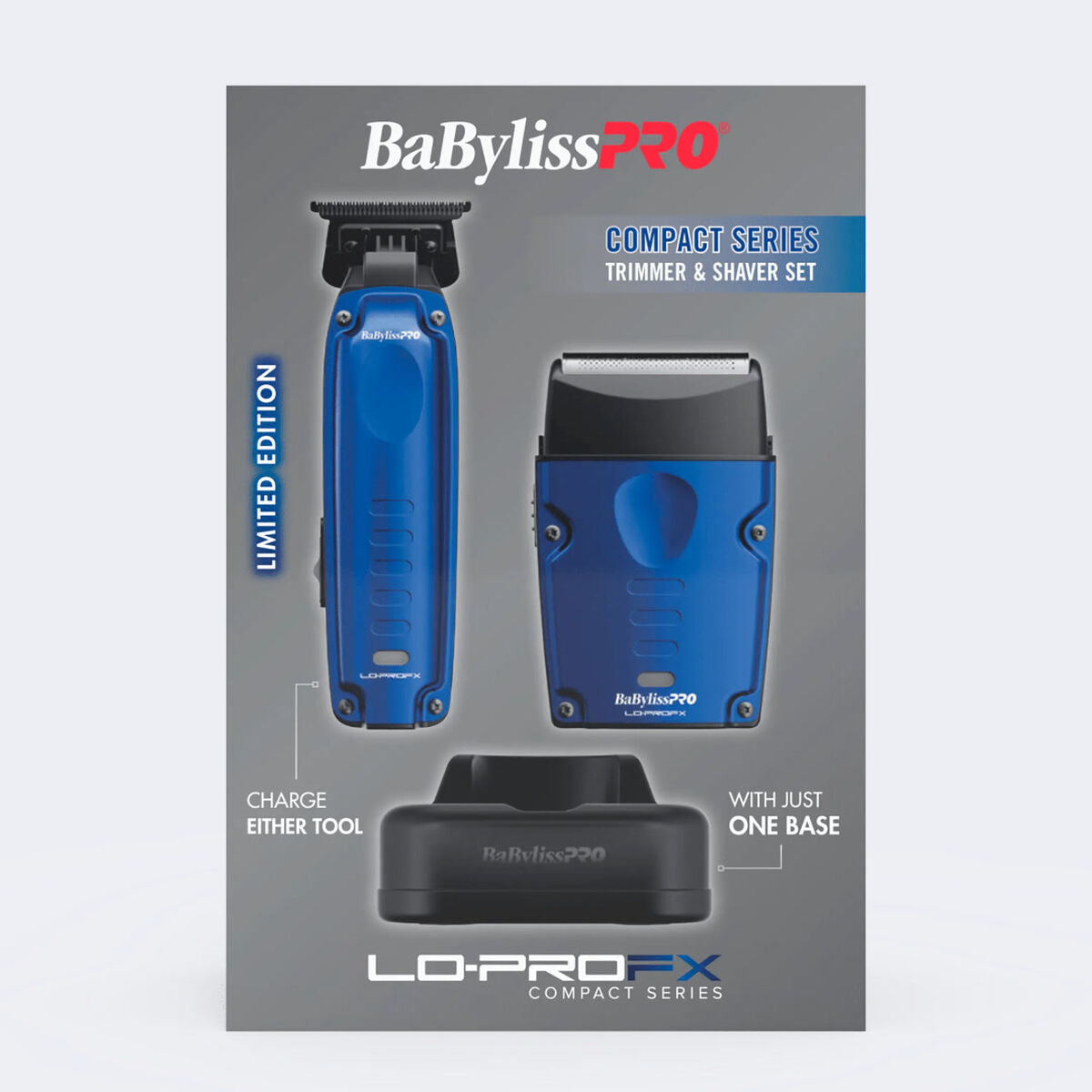 BaByliss PRO Lo-ProFX Compact Set Blau: Trimmer & Folienrasierer