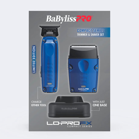 BaByliss PRO Lo-ProFX Compact Set Blau: Trimmer & Folienrasierer