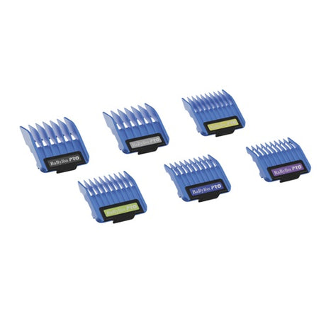 BaBylissPRO Magnetische Aufsteckkämme Blau, 6er-Set