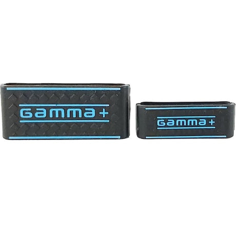 Gamma+ Clipper und Trimmer Grip-Bänder 2er-Set Schwarz/Blau aus Silikon