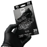 L3VEL3 Nitril-Handschuhe Reisepackung Schwarz, Größe S, 20 Stück