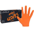 L3VEL3 Nitril-Handschuhe Orange, Größe XL, 100 Stück, puderfrei