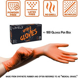 L3VEL3 Nitril-Handschuhe Orange, Größe L, 100 Stück, puderfrei