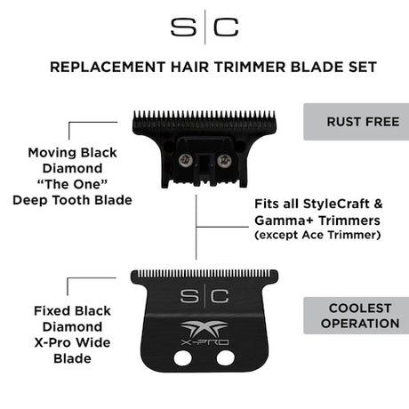 Stylecraft X-Pro Black DLC Trimmerklinge 41 mm mit „The One“ Schneidmesser
