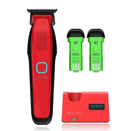 Supreme Trimmer Recharge Konturenschneider Rot mit Wechselakku