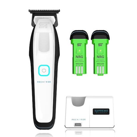 Supreme Trimmer Recharge Konturenschneider Weiß mit Wechselakku