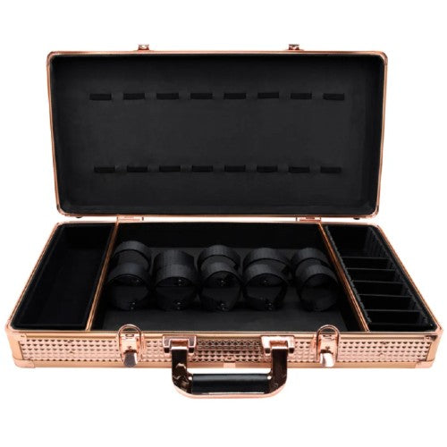 Black Ice Diamond Embossing Barber-Koffer Roségold mit Klingenfach
