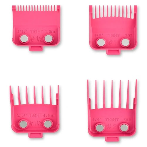 Stylecraft Pink Dub Magnetische Aufsteckkämme, 4er-Set (1/16"–1/4")