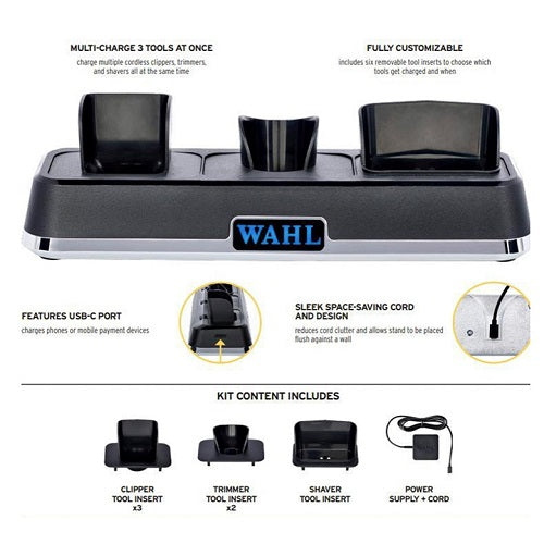 WAHL Professional Power Station Ladestation für 3 Geräte, USB-C