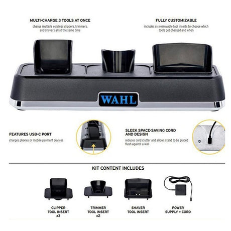 WAHL Professional Power Station Ladestation für 3 Geräte, USB-C