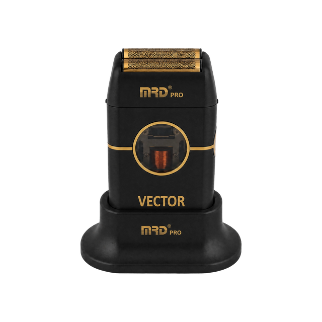 MRD Pro ZB-999 Akku-Folienrasierer mit Vector-Motor und Gold-Titan-Folie – Schwarz