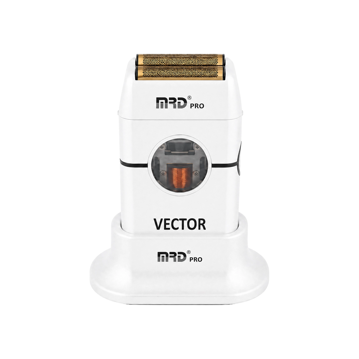 MRD Pro ZB-999 Akku-Folienrasierer mit Vector-Motor und Gold-Titan-Folie – Weiß