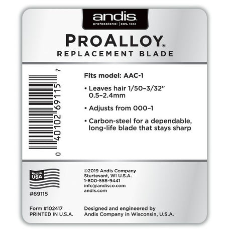 Andis Pro Alloy Scherkopf für AAC-1 (0,5–2,4 mm)