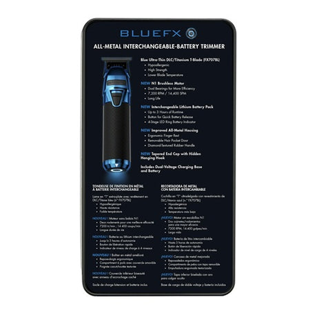 BaBylissPRO FXONE BlueFX Akku-Trimmer mit ultradünner T-Klinge