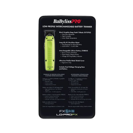 BaBylissPRO FXONE Lo-ProFX Neon Yellow Akku-Trimmer mit Deep-Tooth-Klinge