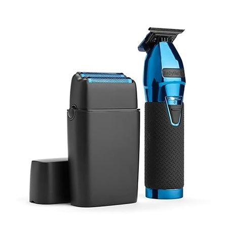 BaByliss PRO LimitedFX Blue & Black Set: Trimmer & Doppelfolienrasierer