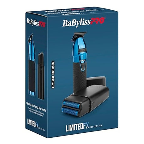 BaByliss PRO LimitedFX Blue & Black Set: Trimmer & Doppelfolienrasierer