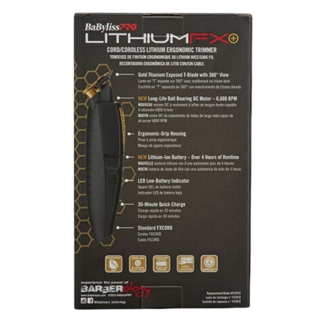 BaByliss PRO LithiumFX Akku-Trimmer mit Gold-Titan T-Klinge