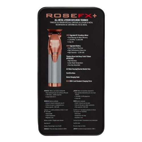BaByliss PRO RoseFX+ Skeleton Akku-Trimmer mit Deep-Tooth T-Klinge