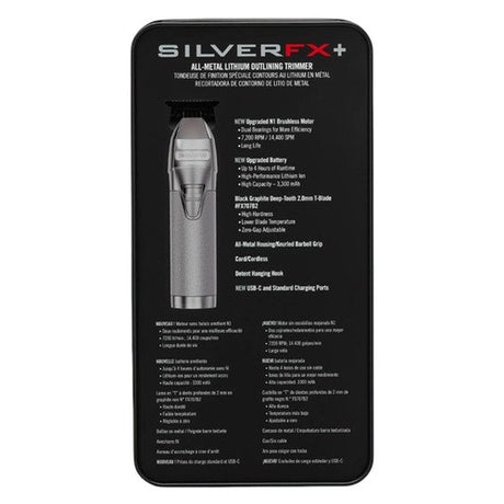 BaByliss PRO SilverFX+ Skeleton Akku-Trimmer mit Deep-Tooth T-Klinge