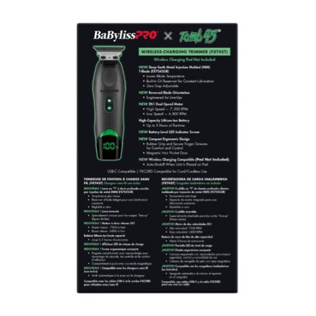 BaBylissPRO x Tomb45 Akku-Trimmer FXT45T mit Deep-Tooth T-Blade