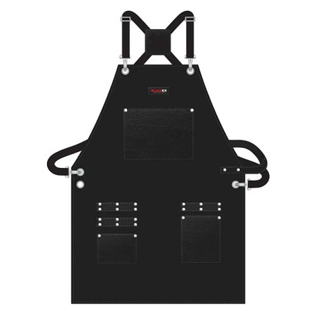 Black Ice Barber & Stylist Friseurschürze Schwarz mit Werkzeugtaschen