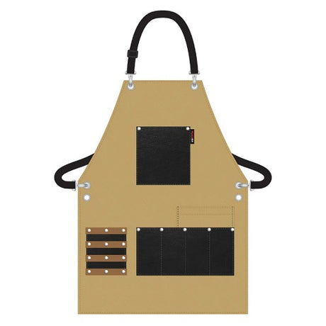 Black Ice Barber & Stylist Hipster Friseurschürze Tan mit Taschen