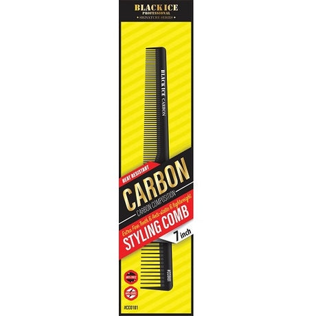 Black Ice Carbon Styling Comb Taper 7" – Stylingkamm aus Carbon