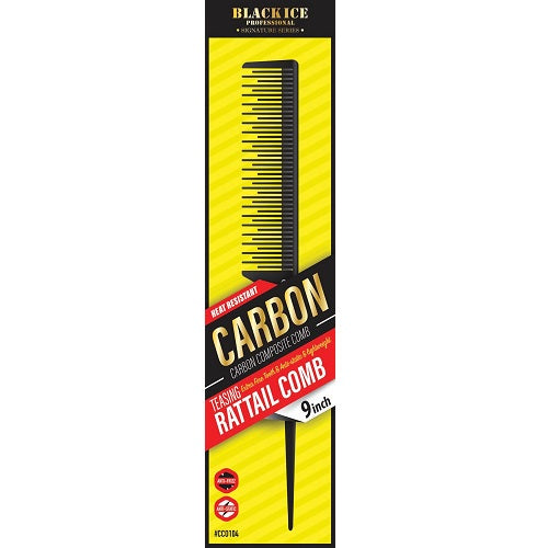 Black Ice Carbon Teasing Rat Tail Comb 9" – Toupier-Stielkamm