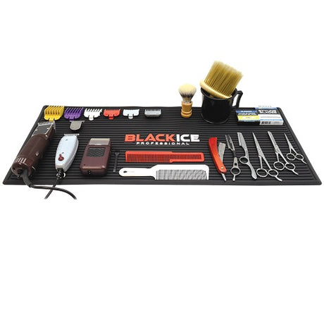 Black Ice Professional Barber Mat – rutschfeste Arbeitsmatte 30 x 13 Zoll