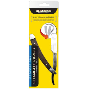 Black Ice Rasiermesser klein mit Holzgriff aus Edelstahl